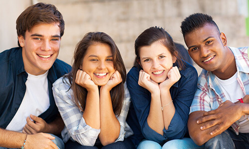 happy group of teens